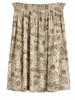 Kate Quinn Bamboo Soft Floral Smocked Boho Midi Skirt Size XXL Sunflower